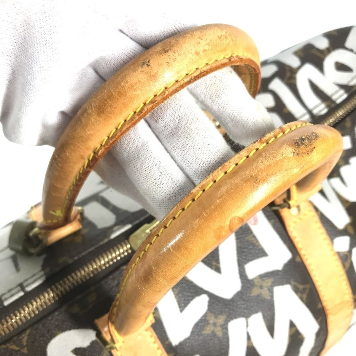 Louis Vuitton Brown Monogram White Monogram Boston Bag (Pre-Owned)