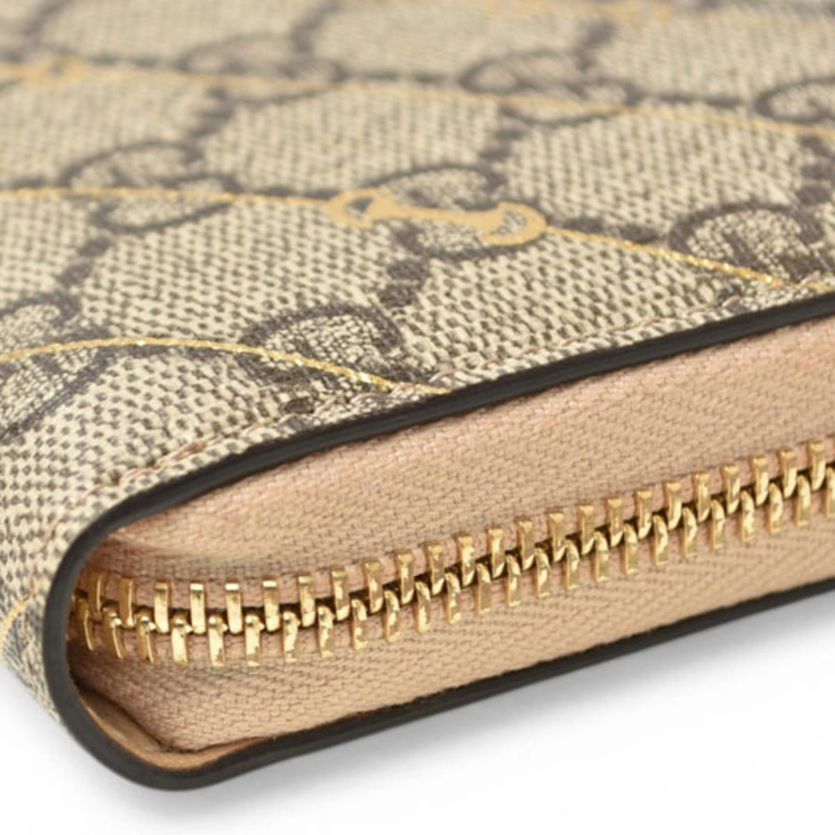 Gucci Beige Brown Gg Supreme Leather Long Wallet (Bi-Fold) (Pre-Owned)