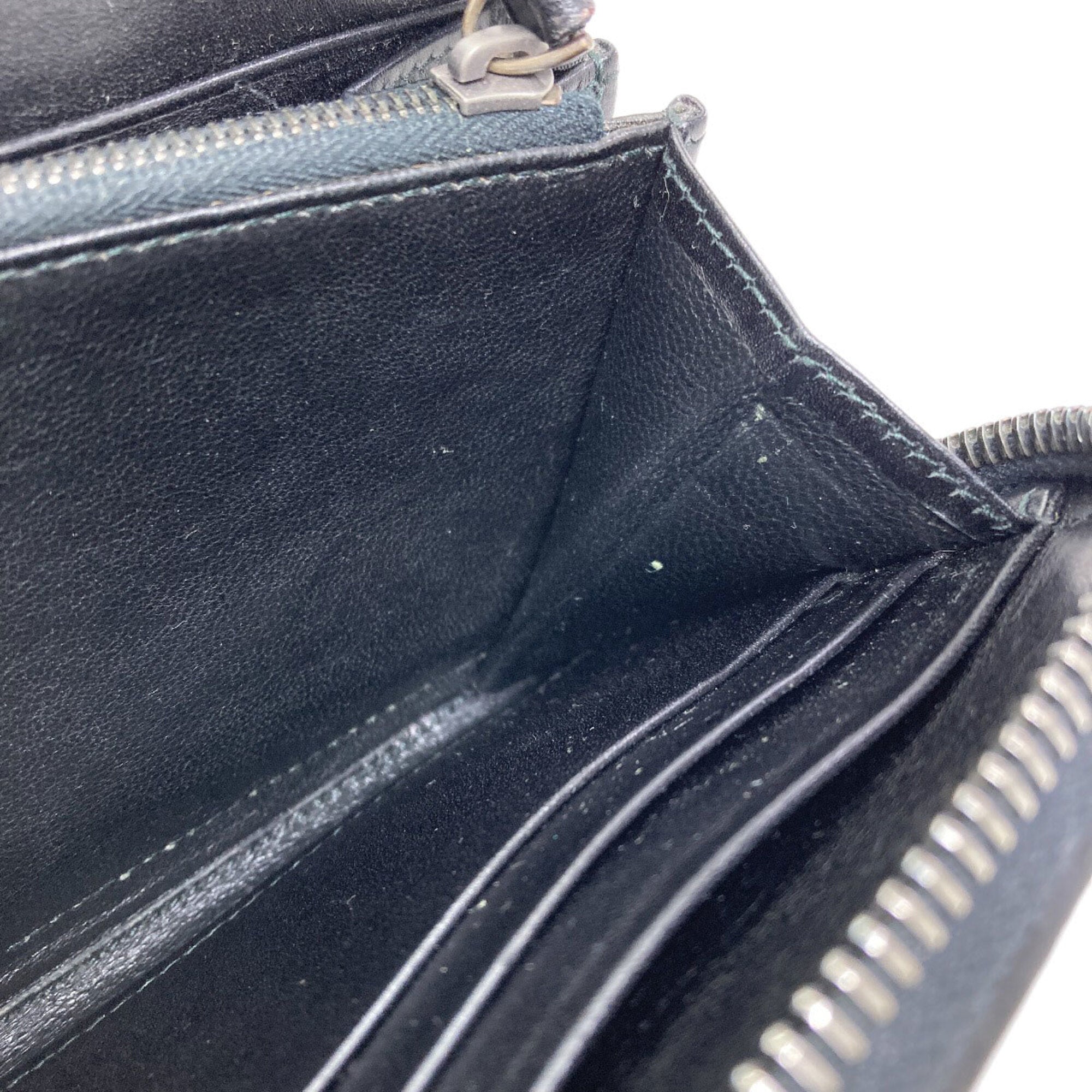 Bottega Veneta Intrecciato Black Leather Long Wallet (Bi-Fold) (Pre-Owned)