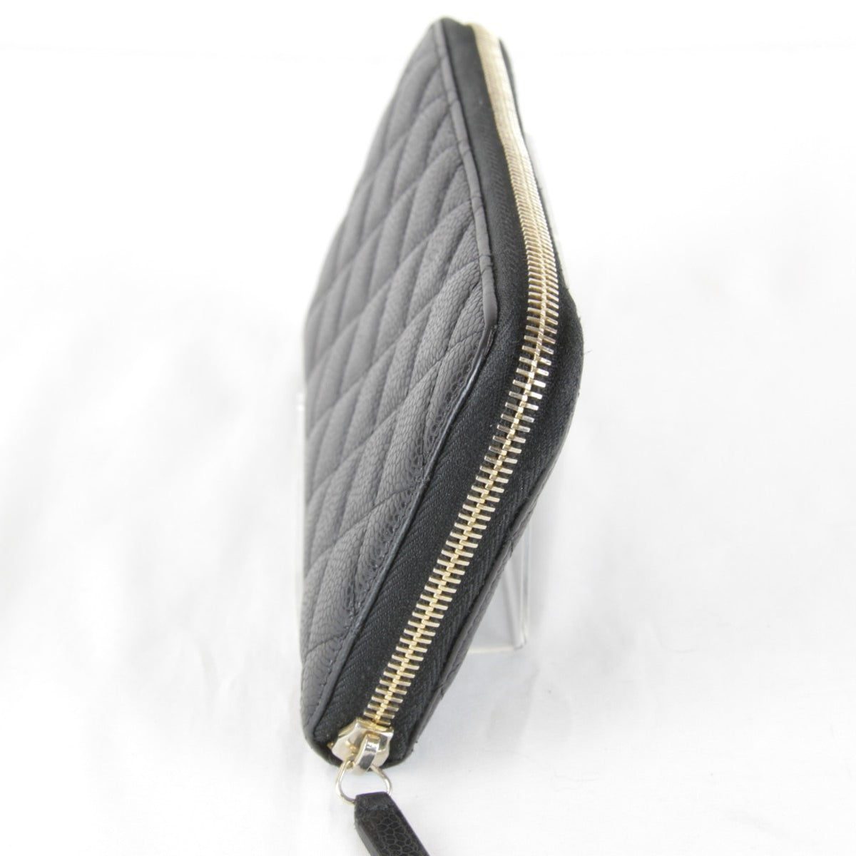 Chanel Black Leather Long Wallet (Bi-Fold) (Pre-Owned)