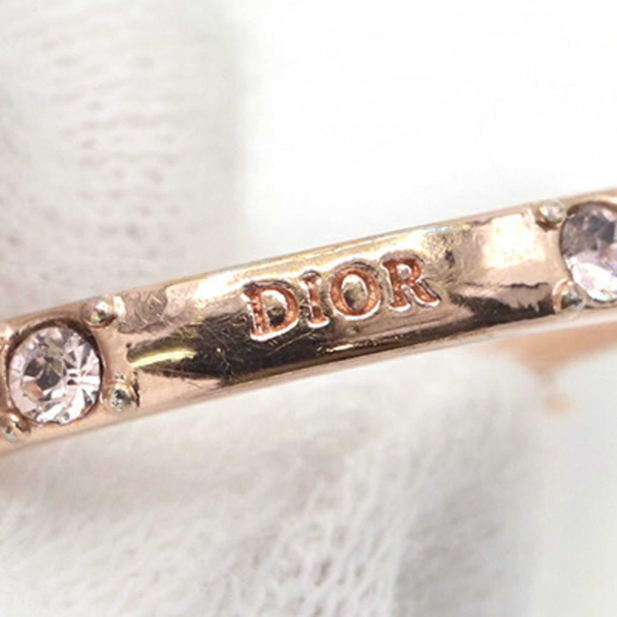 Christian Dior Pink Gold Metal Band Ring (Pre-Owned)