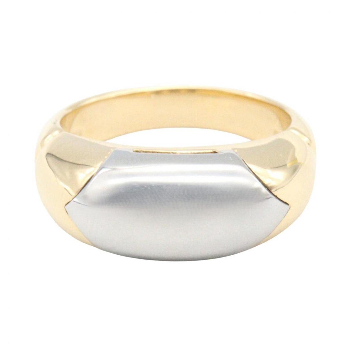 Bvlgari Gold Silver Yellow Gold (18K) White Gold (18K) Band Ring (Pre-Owned)