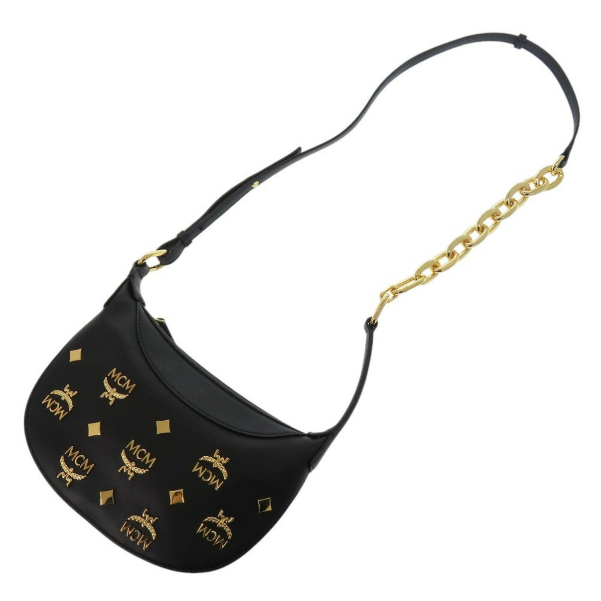 Mcm Black Leather Shoulder Bag (Pre-Owned)