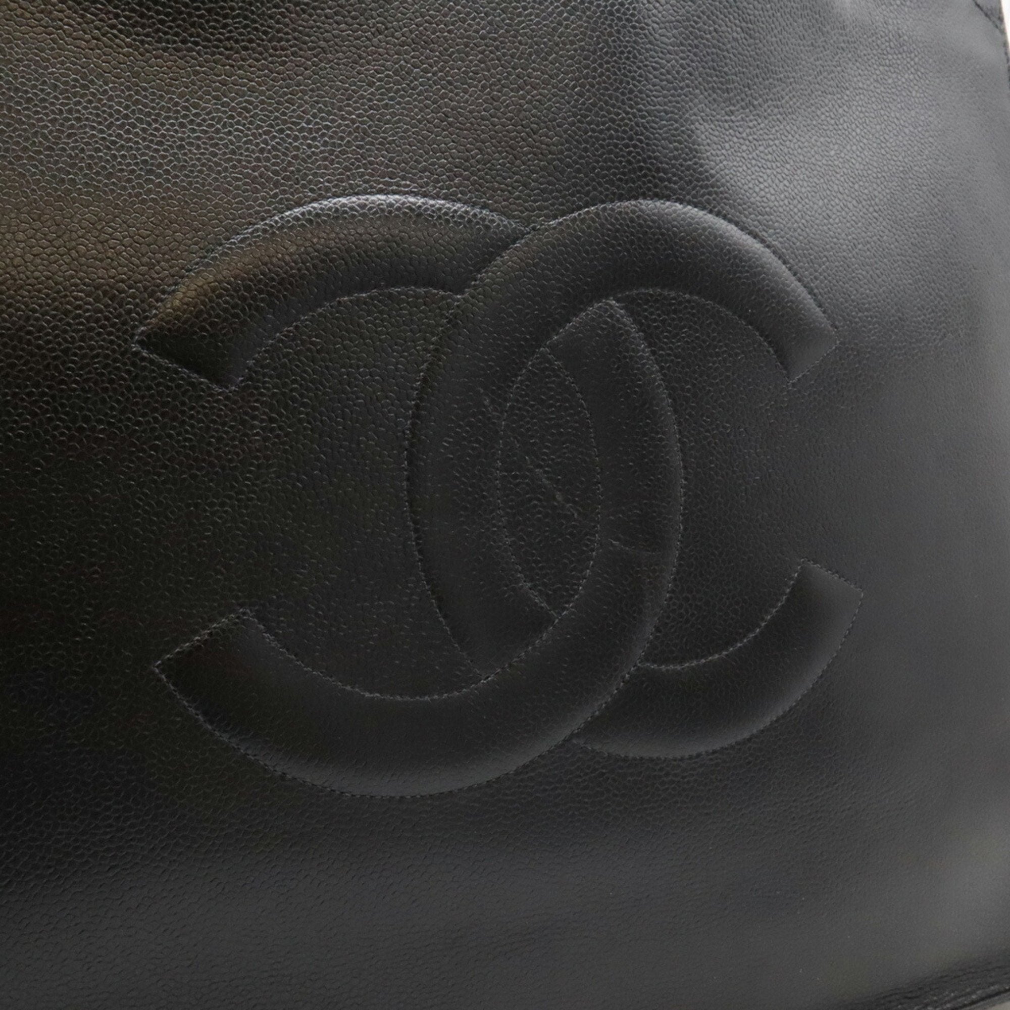 Chanel Caviar Skin Black Caviar Leather Shoulder Bag Tote Bag (Pre-Owned)