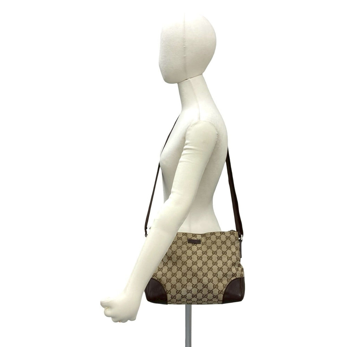 Gucci Brown Canvas Leather Pochette Shoulder Bag (Pre-Owned)