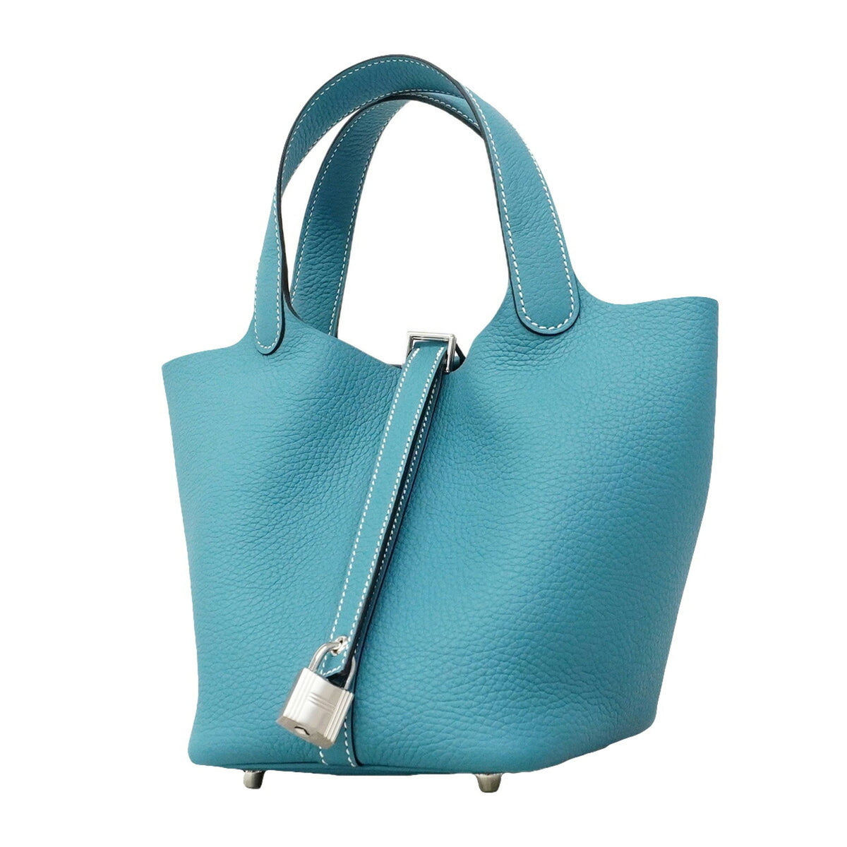 Hermes Blue Taurillon Clemence Leather Handbag (Pre-Owned)