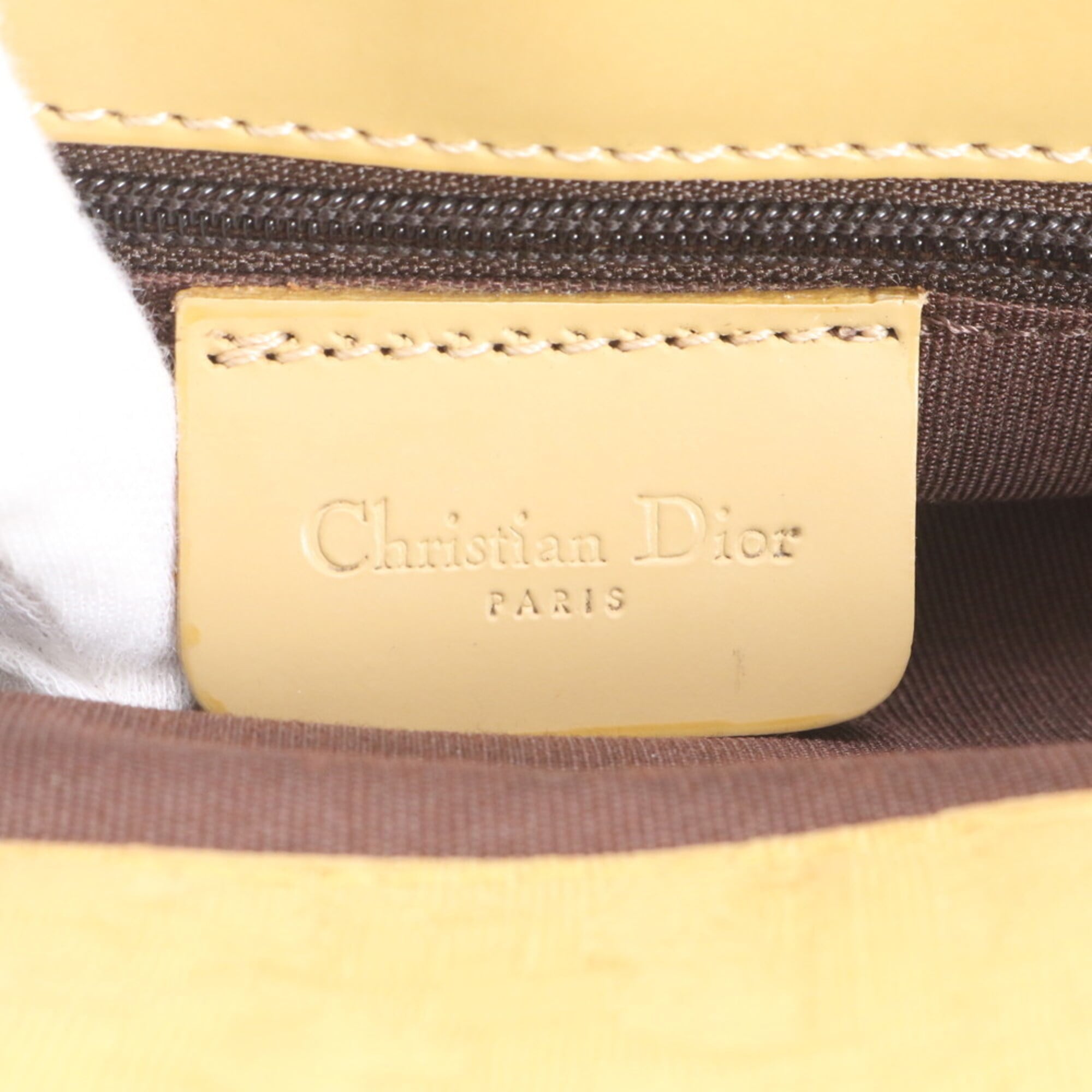 Christian Dior Cream Yellow Shoulder Bag Tote Bag (Pre-Owned)