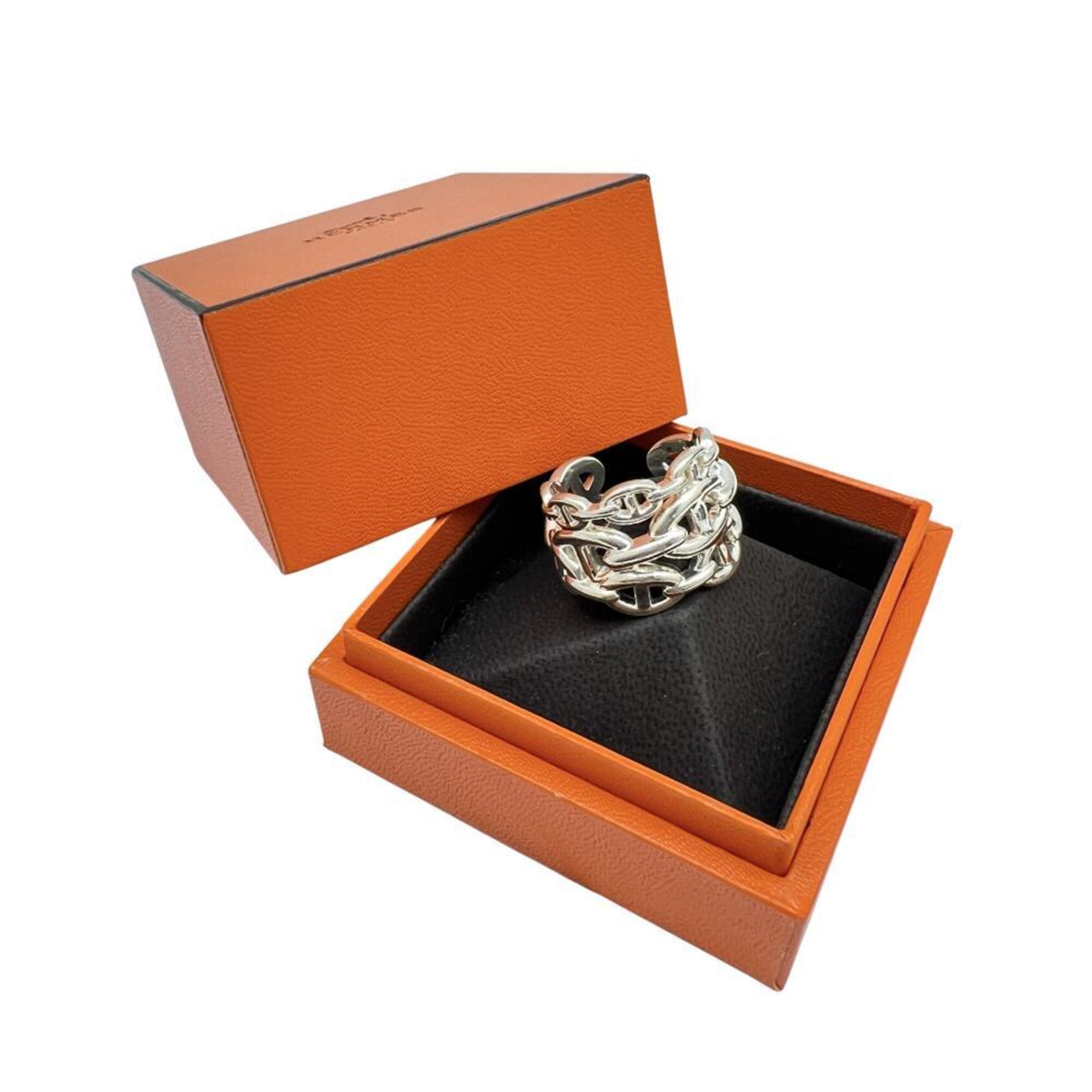 Hermes Chaine D'ancre Silver Silver 925 Band Ring (Pre-Owned)