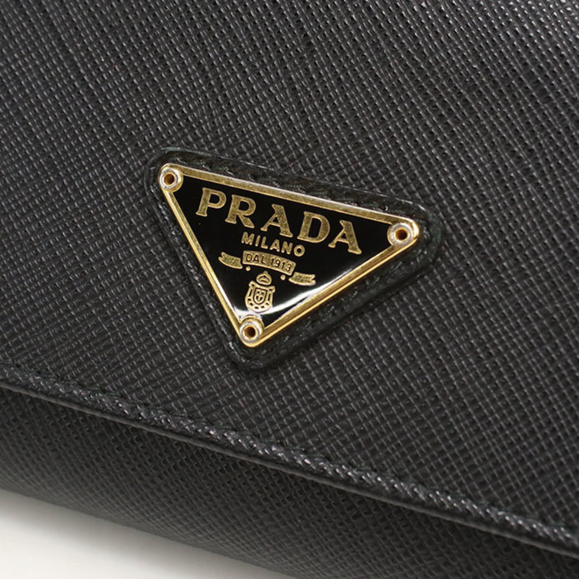 Prada Black Leather Long Wallet (Bi-Fold) (Pre-Owned)
