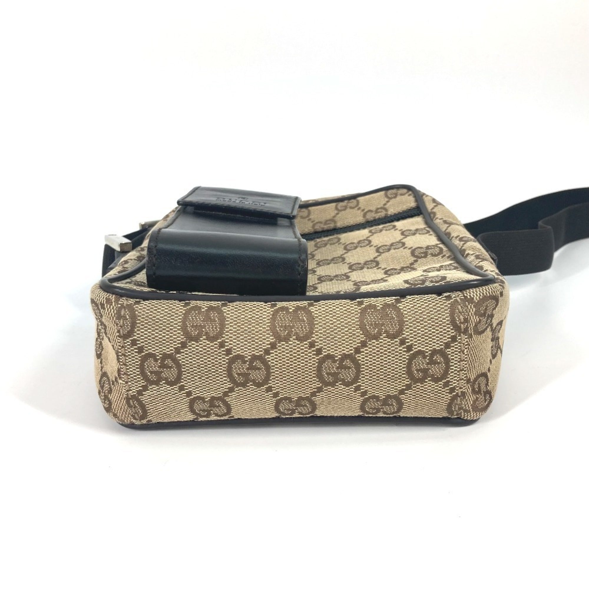 Gucci Beige Brown Canvas Leather Pochette Pouch Shoulder Bag (Pre-Owned)