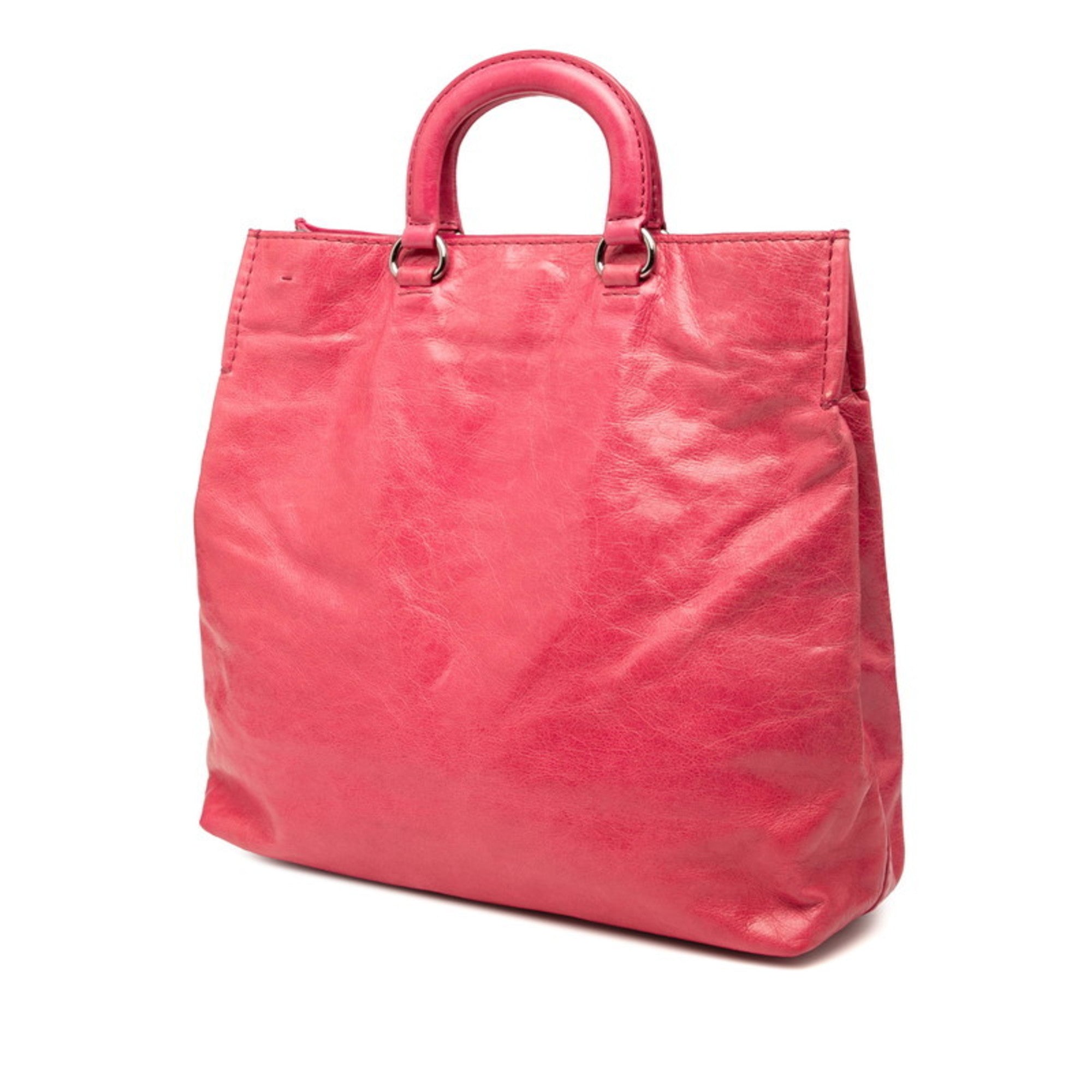 Prada Pink Leather Handbag Shoulder Bag (Pre-Owned)