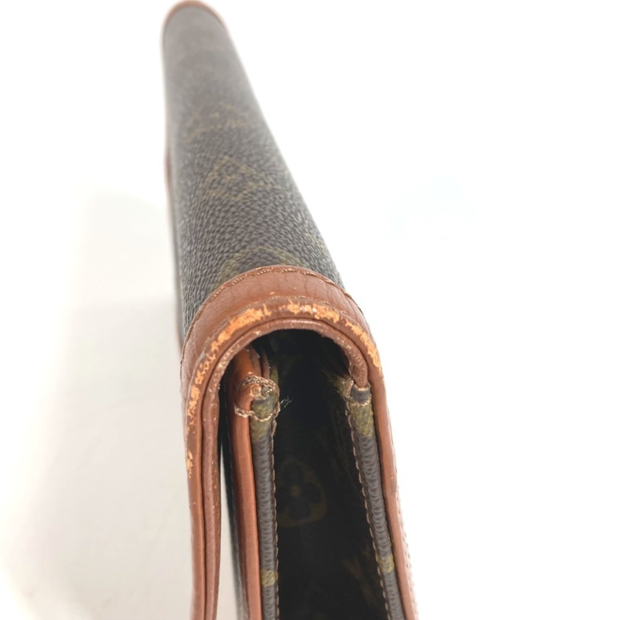 Louis Vuitton Brown Monogram Clutch Bag Handbag Pochette Pouch (Pre-Owned)
