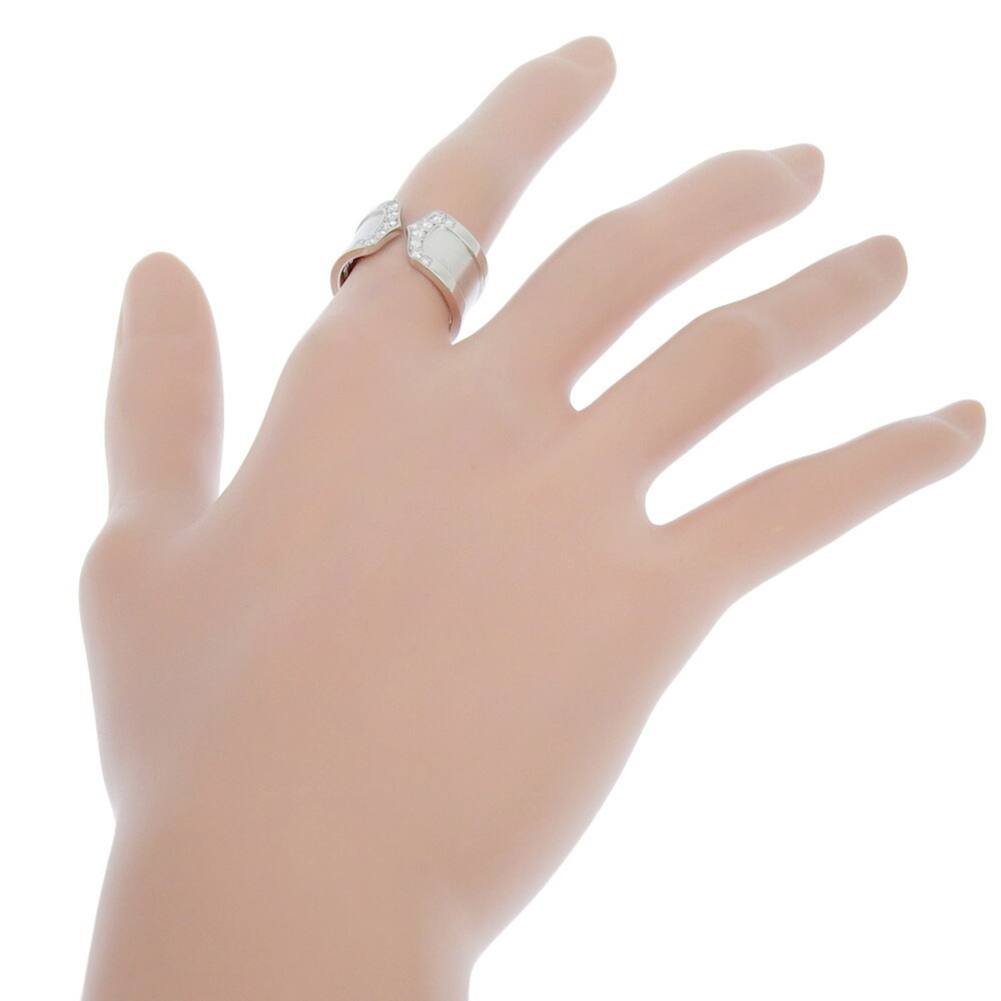 Cartier C2 Silver White Gold (18K) Band Ring (Pre-Owned)