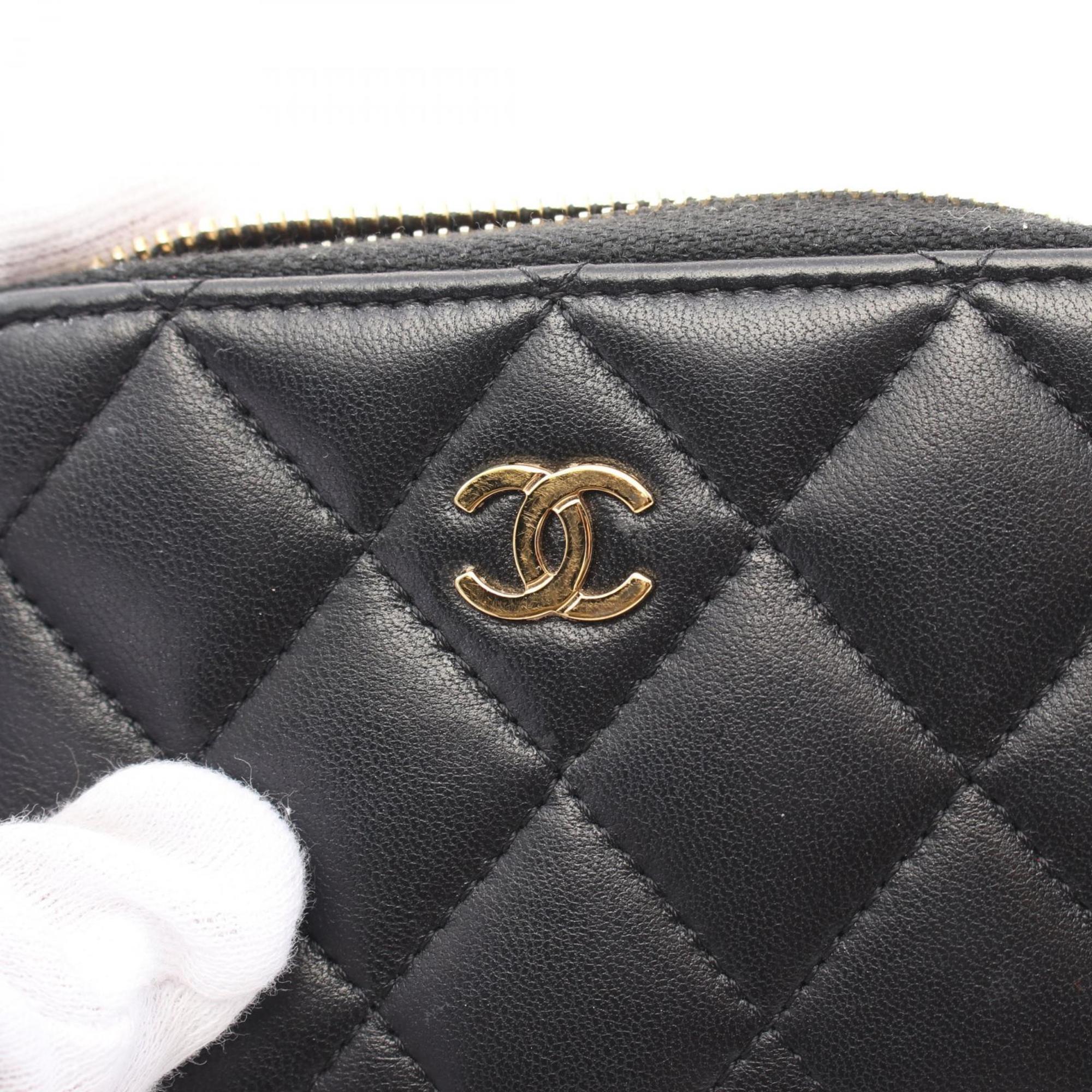 Chanel Black Leather Coin Purse/Coin Case (Pre-Owned)