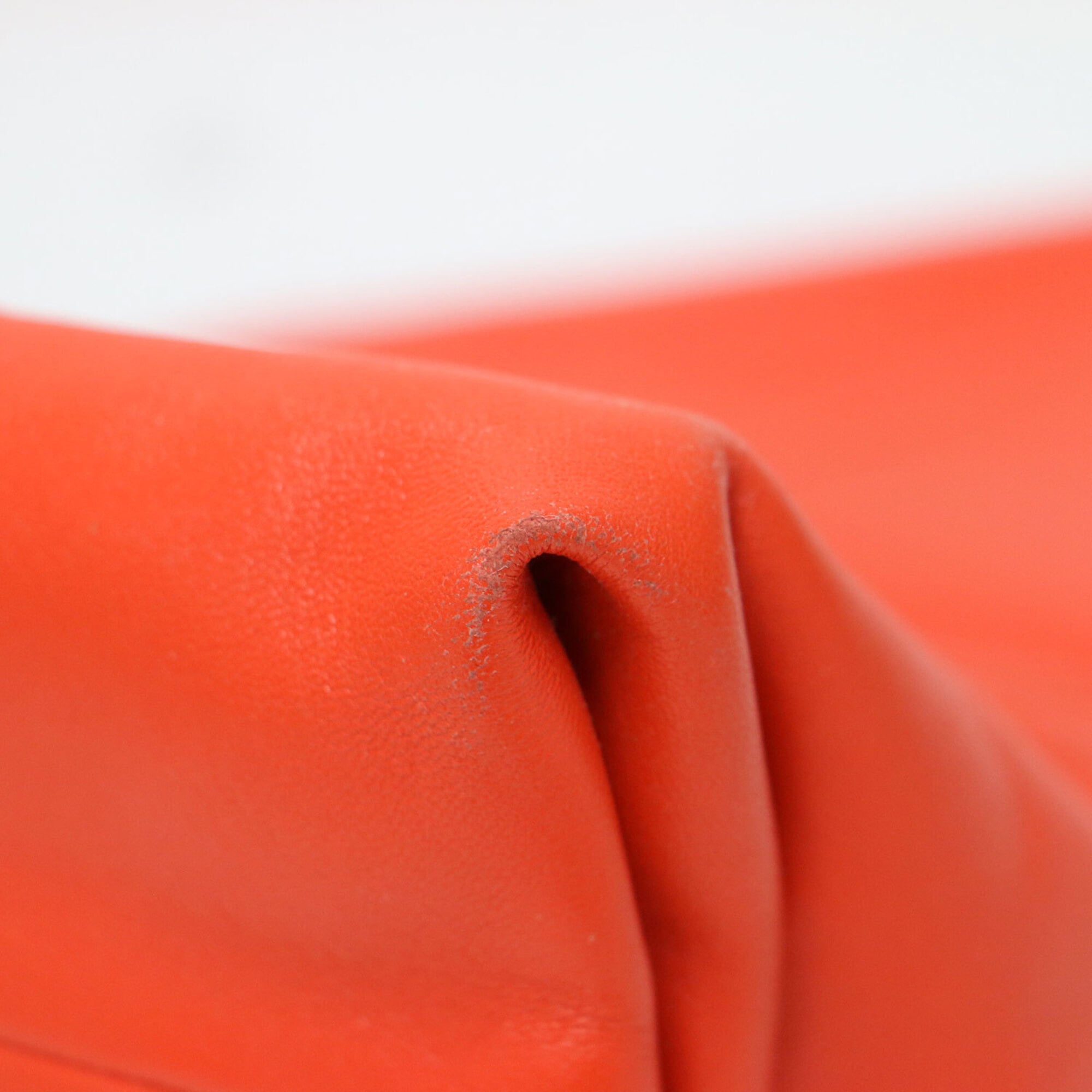 Bottega Veneta Orange Leather Clutch Bag Handbag (Pre-Owned)
