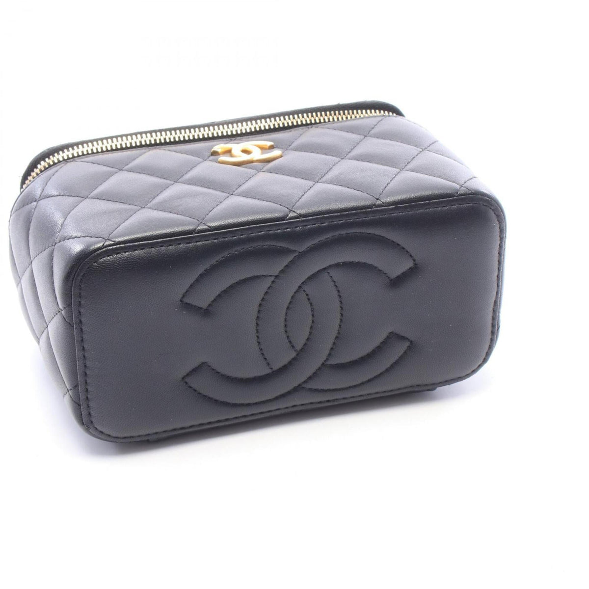 Chanel Black Leather Handbag Shoulder Bag (Pre-Owned)