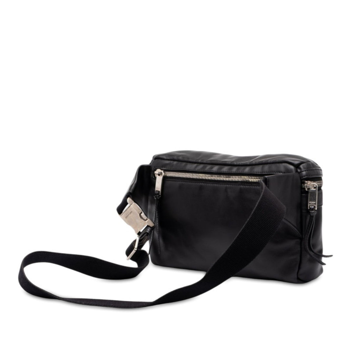 Saint Laurent Black Leather Fanny Pack Sling Bag (Pre-Owned)