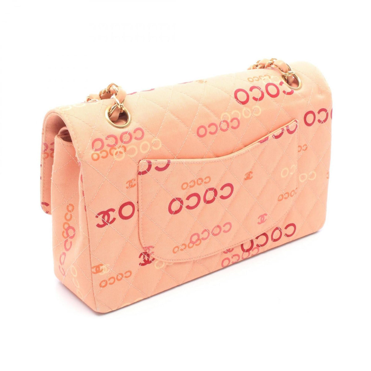 Chanel Multi-Color Pink Canvas Leather Handbag Shoulder Bag (Pre-Owned)