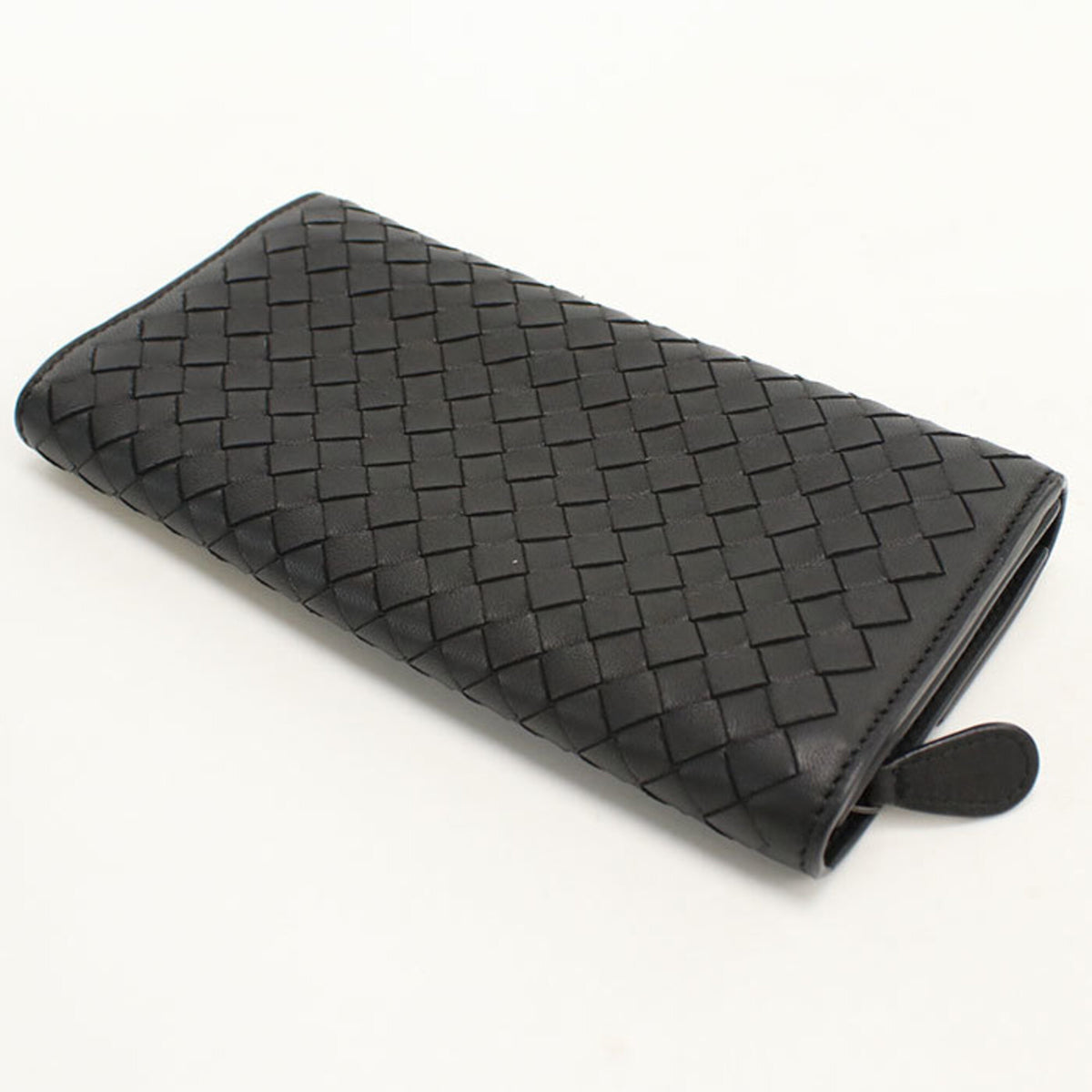 Bottega Veneta Black Leather Long Wallet (Bi-Fold) (Pre-Owned)