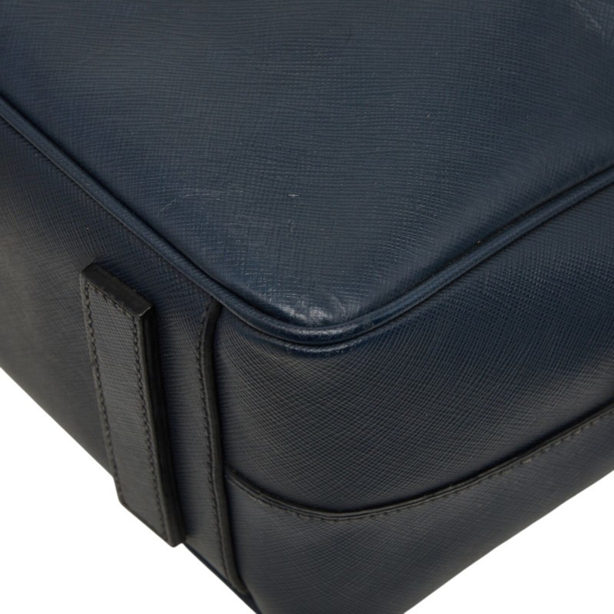 Prada Navy Leather Briefcase (Pre-Owned)
