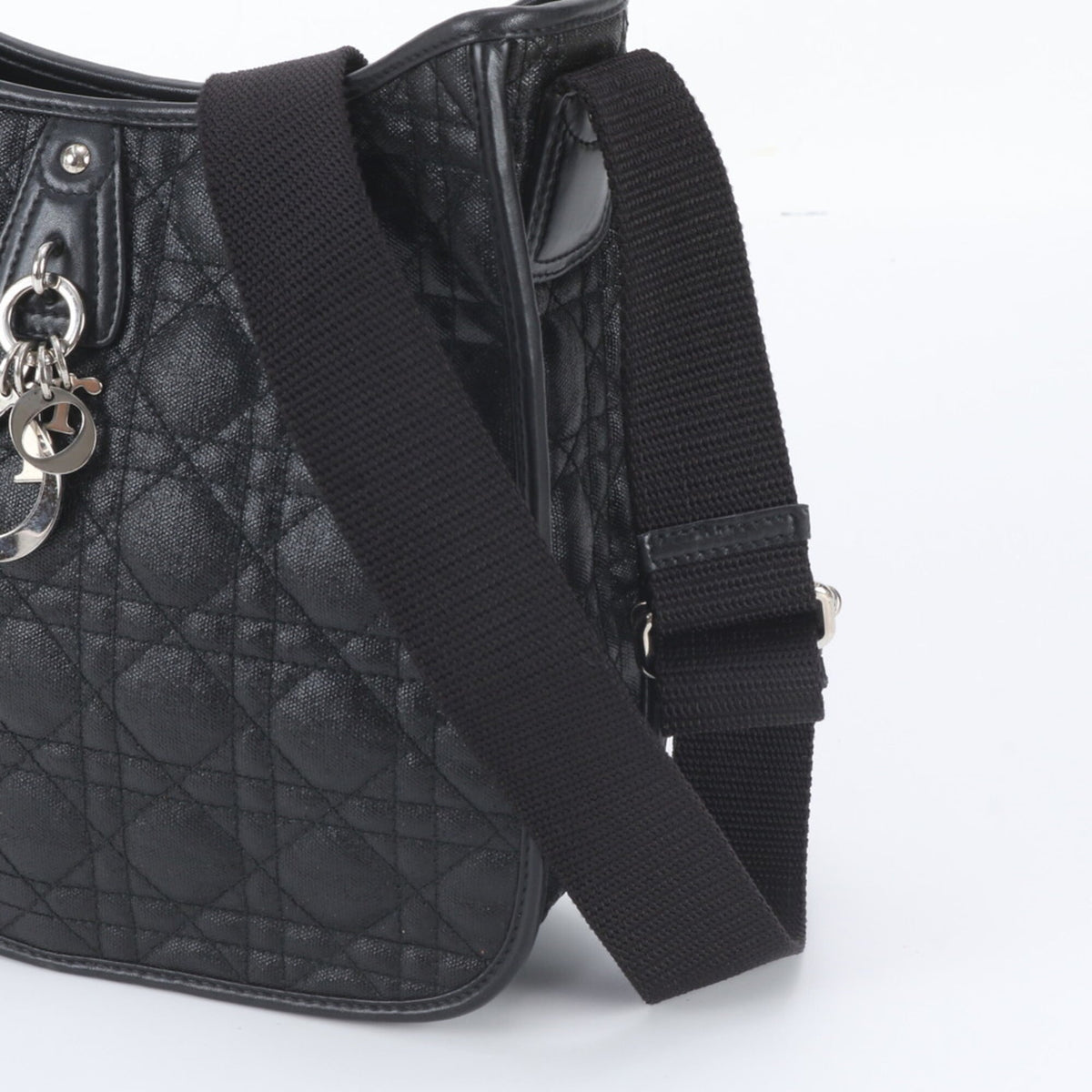 Christian Dior Black Leather Crossbody Bag Shoulder Bag Tote Bag (Pre-Owned)