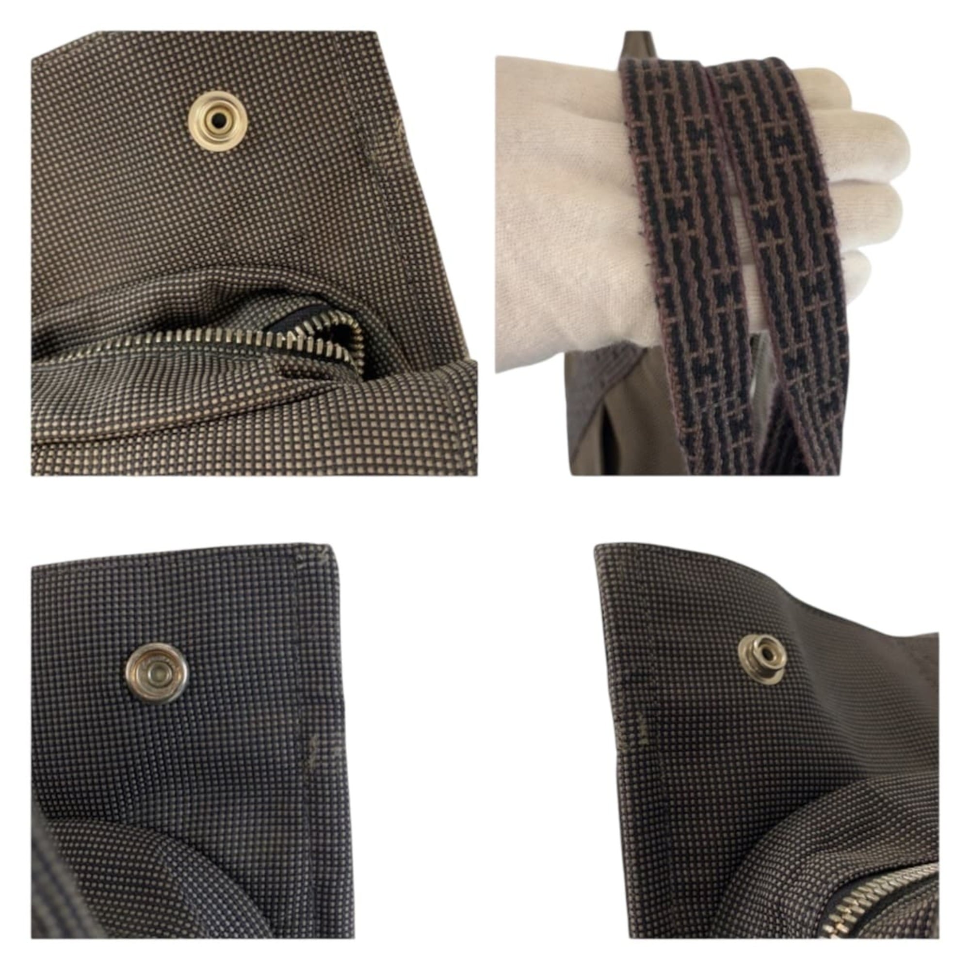 Hermes Gray Polyamide Polyester Handbag Tote Bag (Pre-Owned)