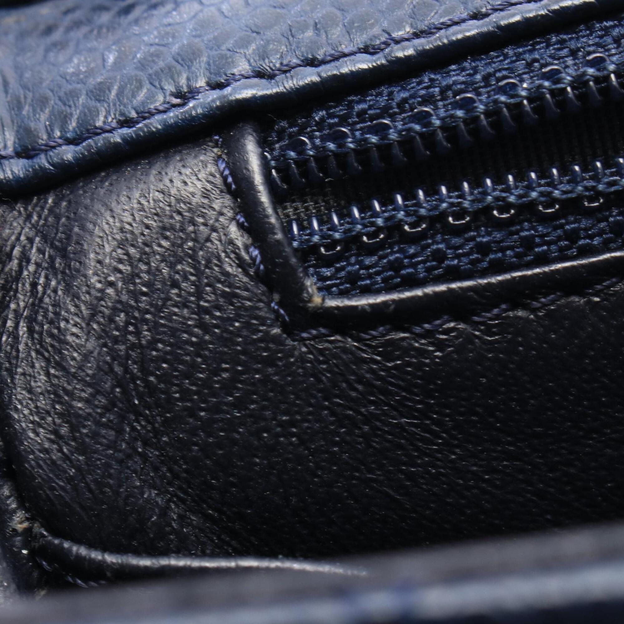 Chanel Navy Grained Calfskin Shoulder Bag (Pre-Owned)