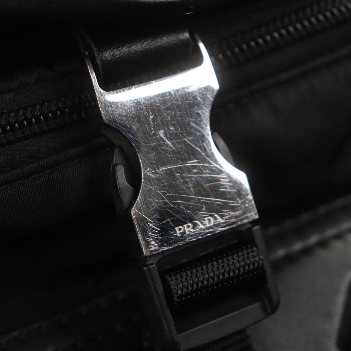 Prada Black Nylon Leather Shoulder Bag (Pre-Owned)
