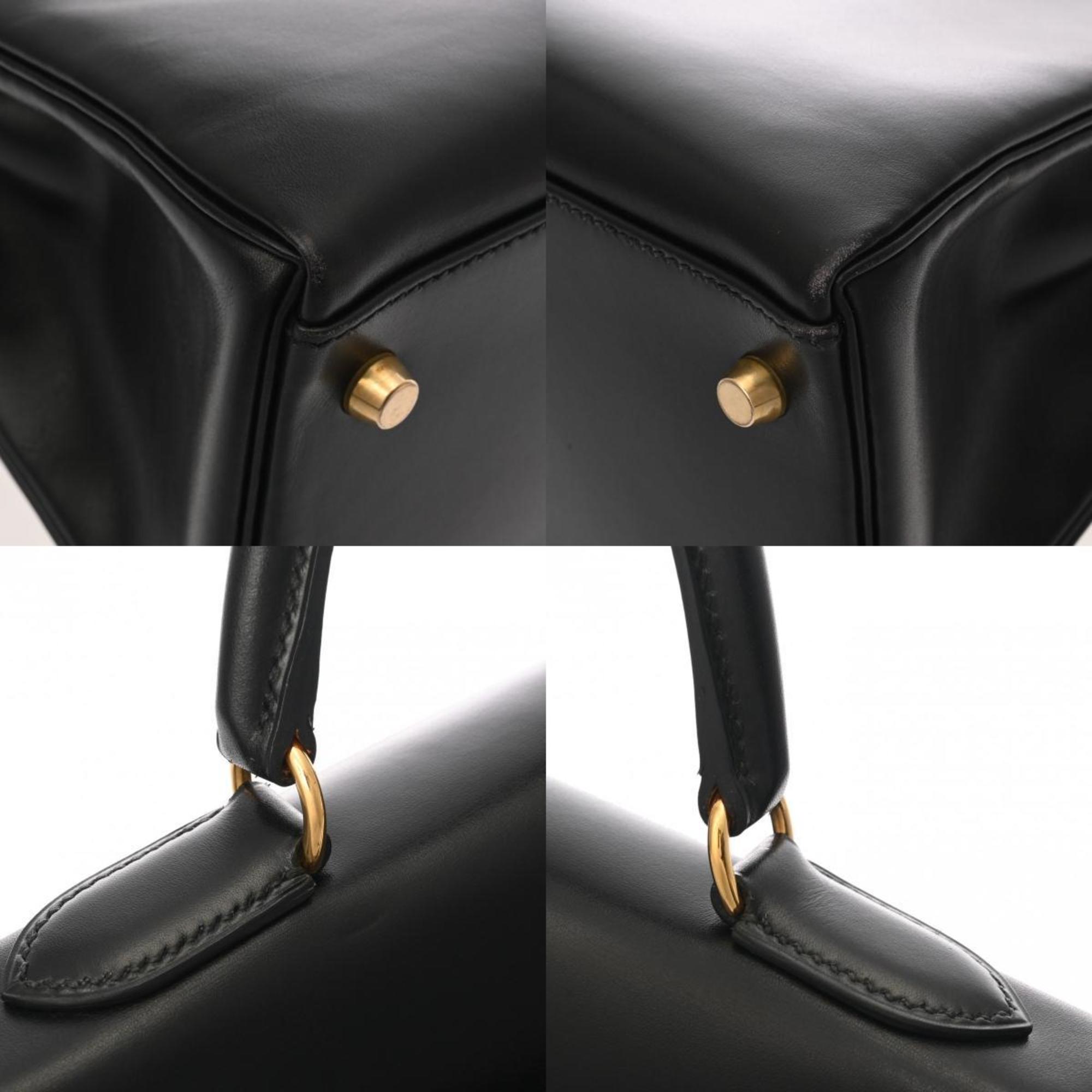 Hermes Black Box Calf Leather Handbag (Pre-Owned)