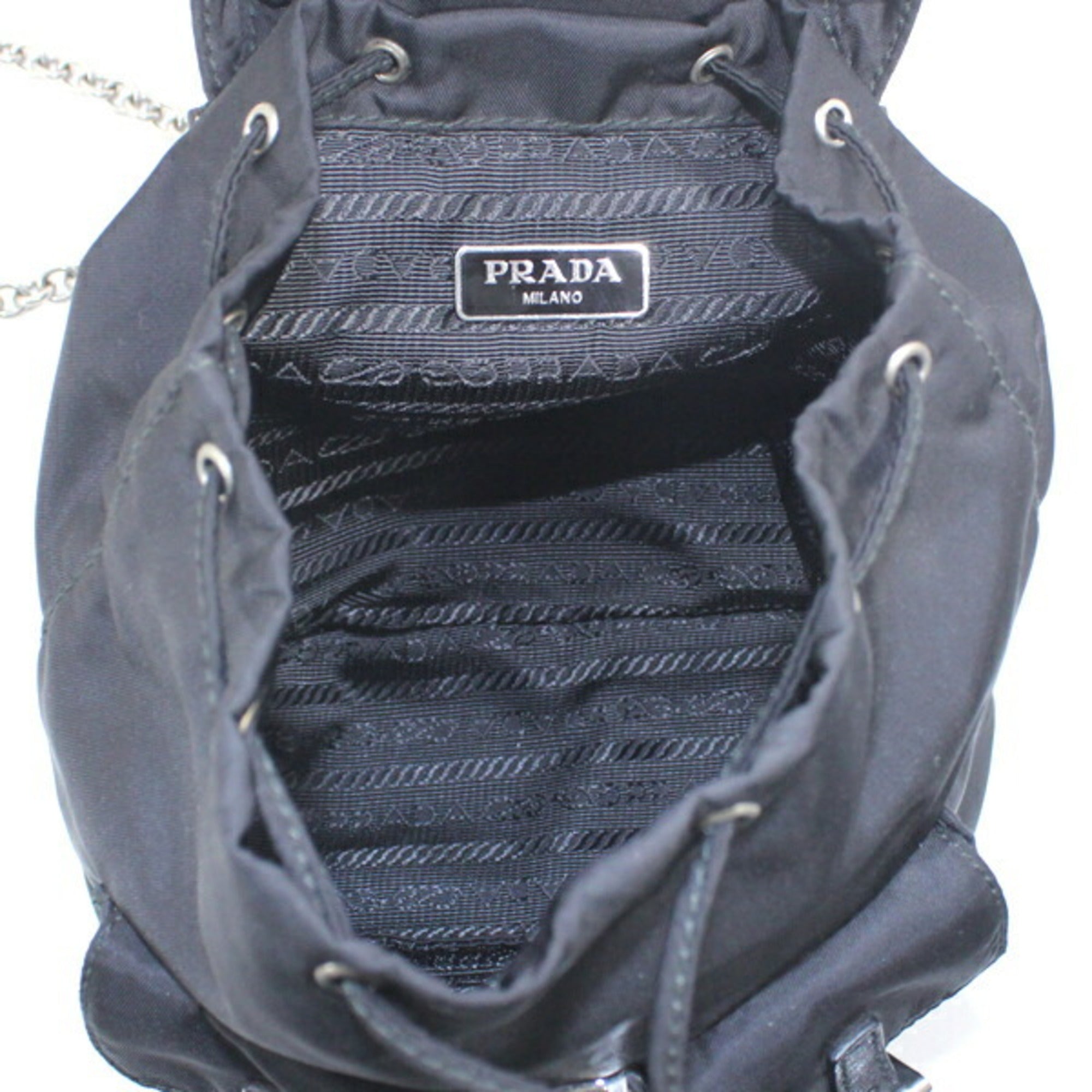 Prada Black Nero Nylon Leather Shoulder Bag (Pre-Owned)