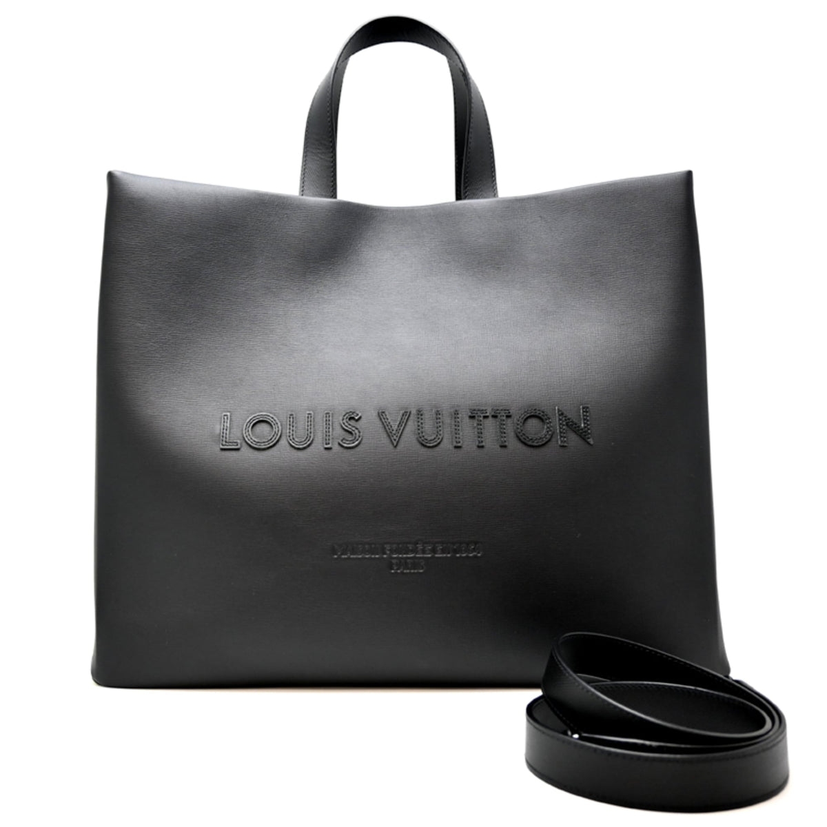 Louis Vuitton Black Leather Tote Bag (Pre-Owned)