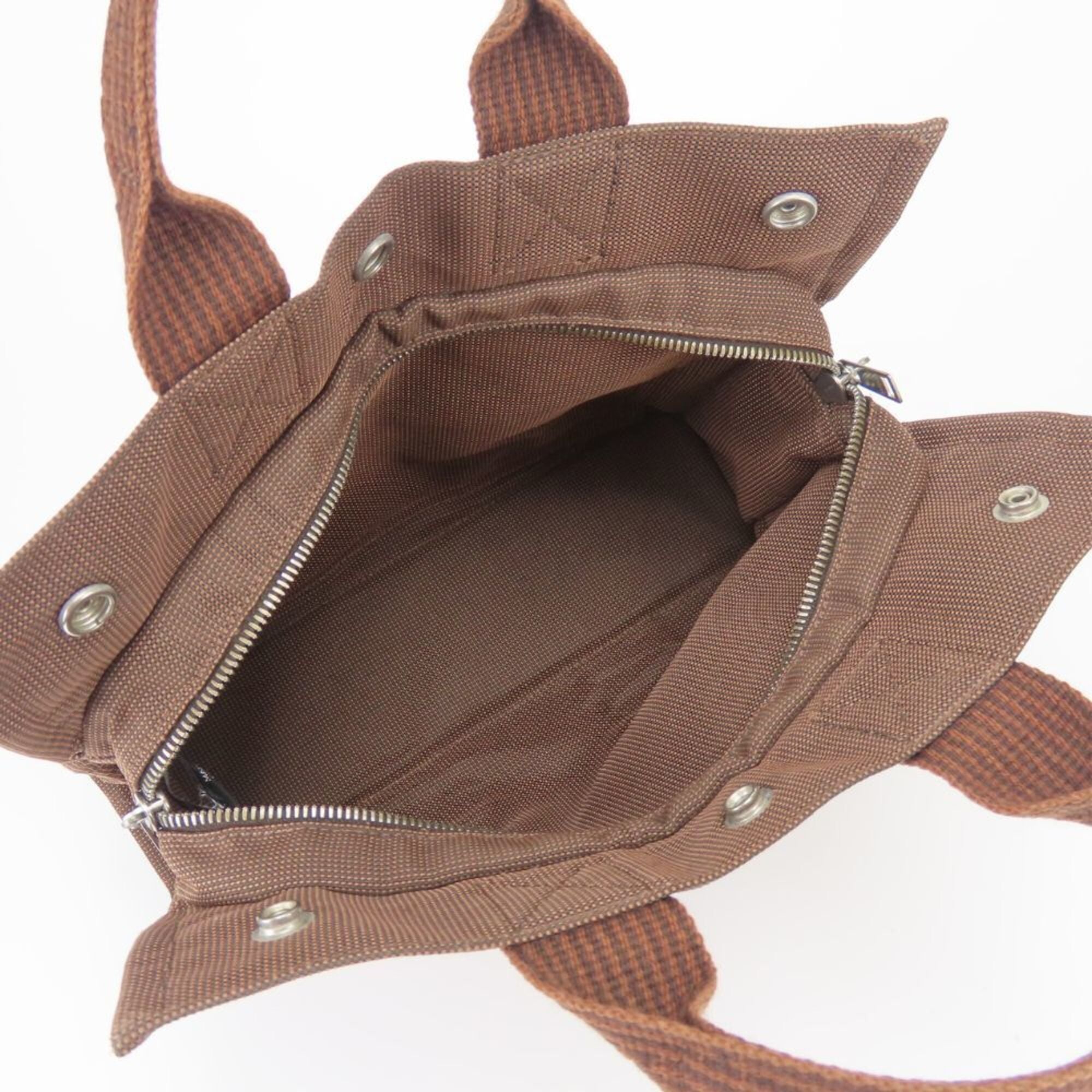 Hermes Brown Canvas Tote Bag (Pre-Owned)