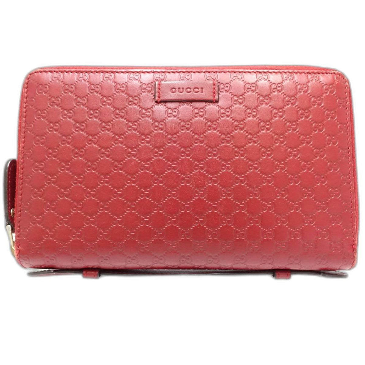 Gucci Red Color Leather Long Wallet (Bi-Fold) (Pre-Owned)