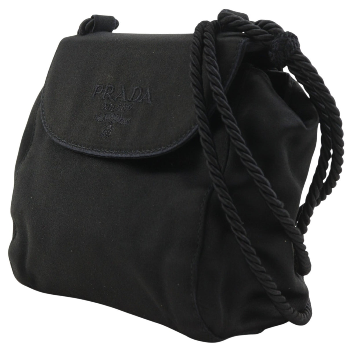 Prada Black Satin Shoulder Bag (Pre-Owned)