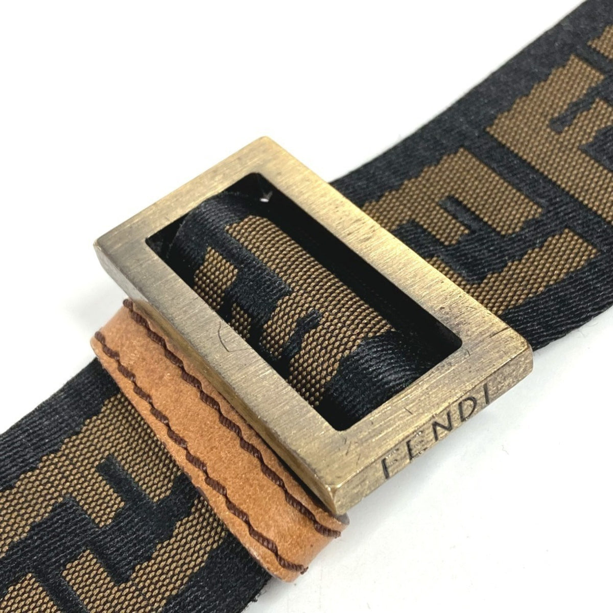 Fendi Brown Leather Pochette Shoulder Bag (Pre-Owned)