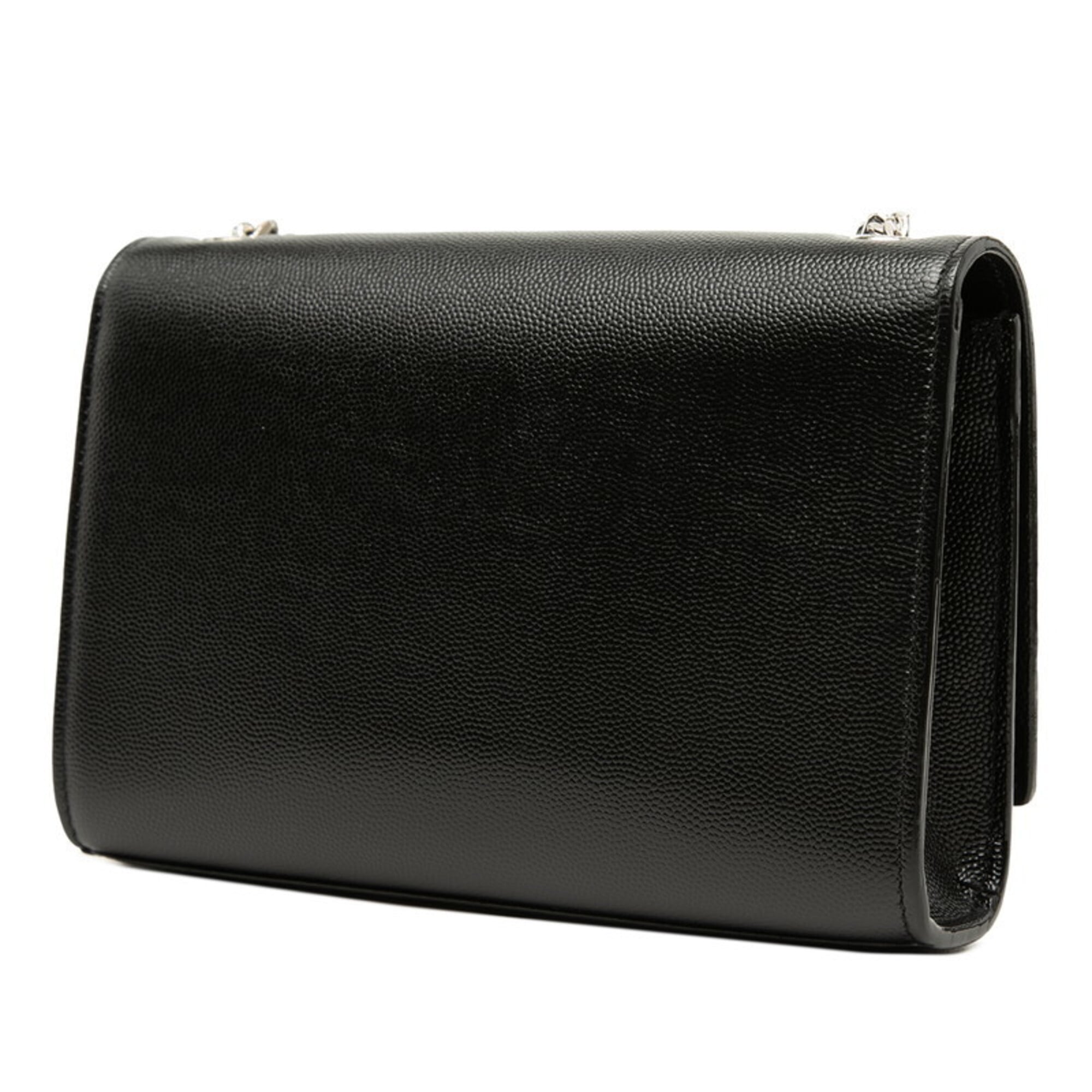 Saint Laurent Black Silver Leather Shoulder Bag (Pre-Owned)