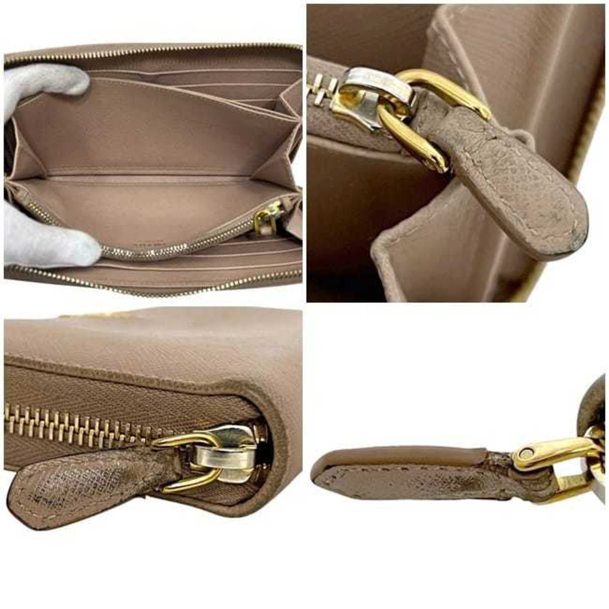 Prada Pink Beige Saffiano Metal Long Wallet (Bi-Fold) (Pre-Owned)