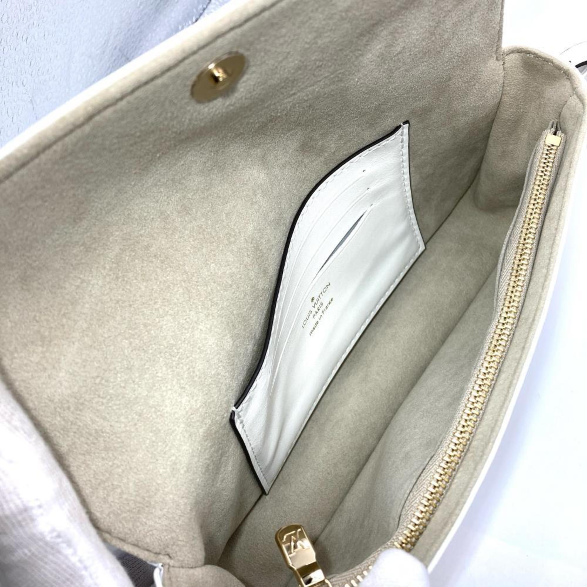 Louis Vuitton White Leather Shoulder Bag (Pre-Owned)