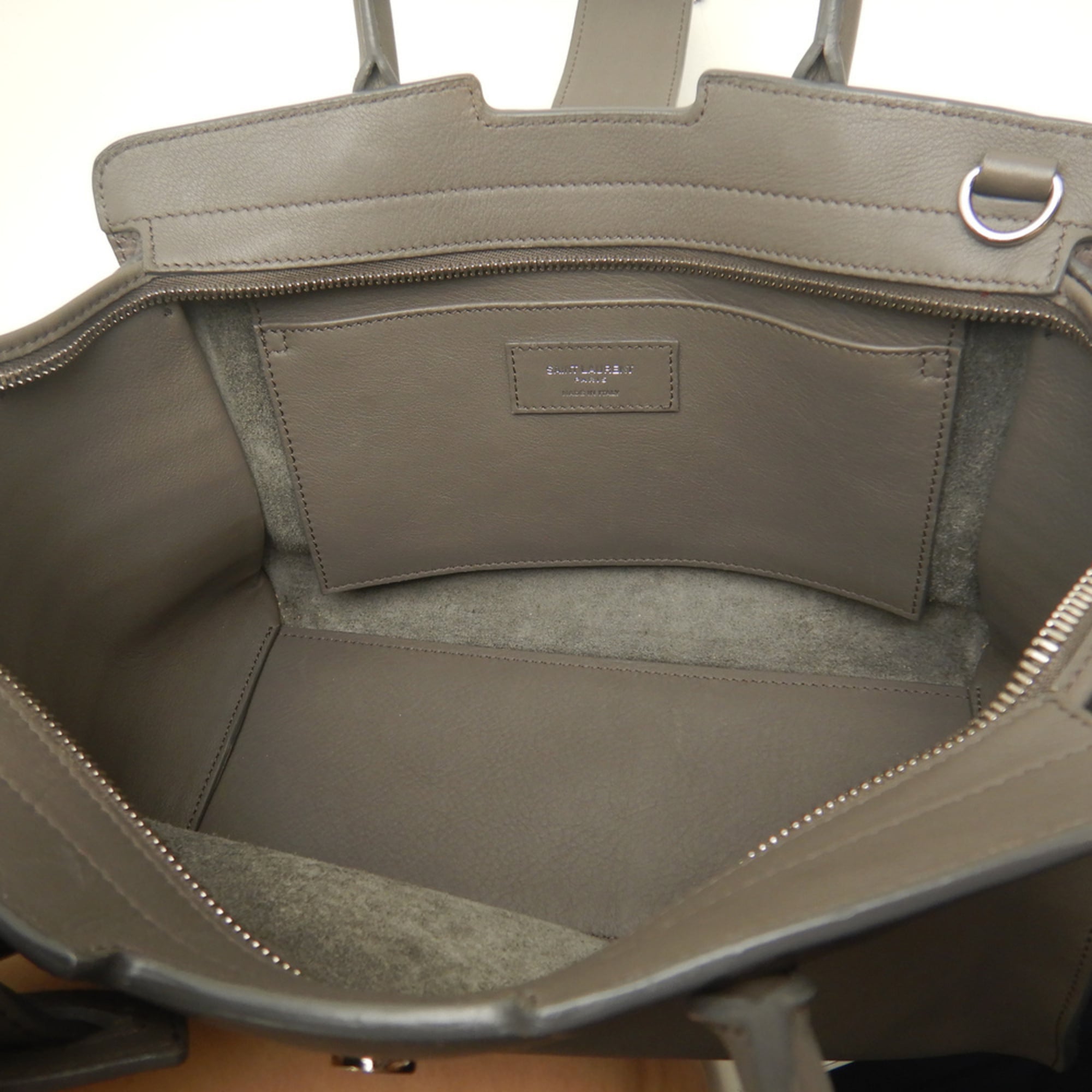 Yves Saint Laurent Gray Yellow Leather Handbag (Pre-Owned)