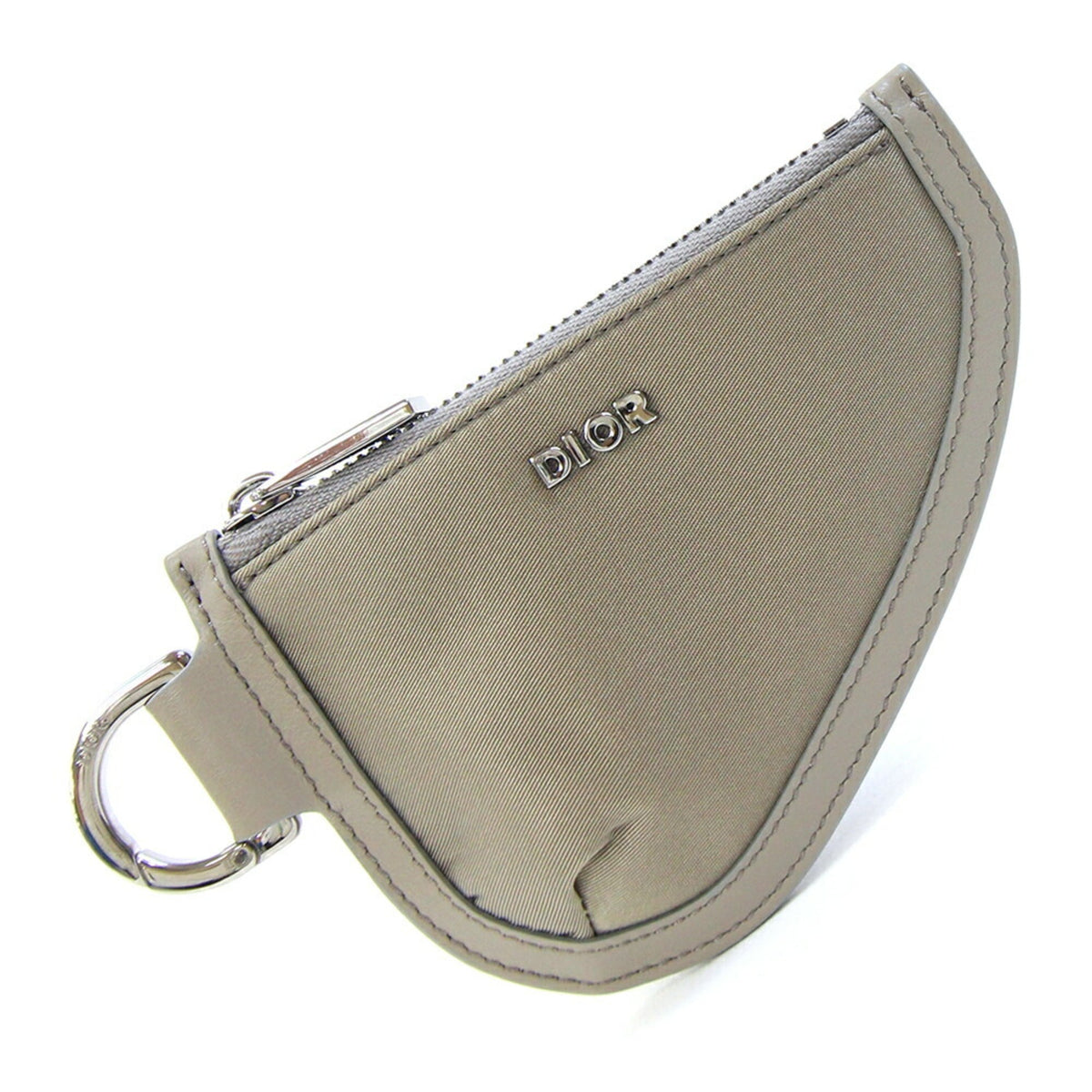 Christian Dior Khaki Nylon Leather Coin Purse/Coin Case (Pre-Owned)