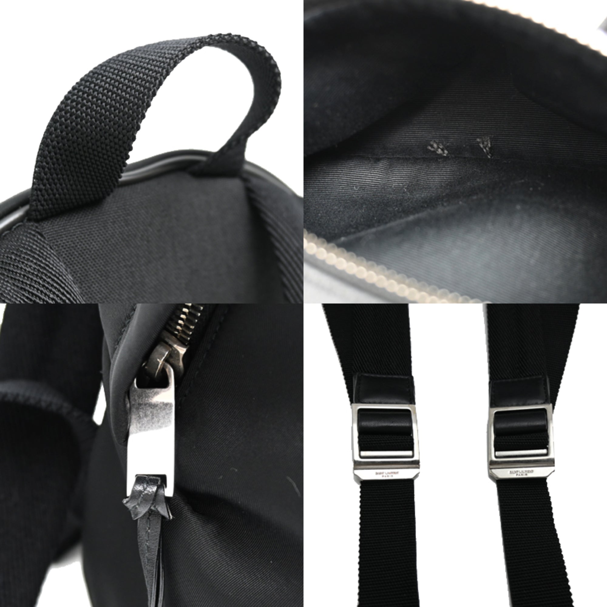 Saint Laurent Black Nylon Leather Backpack (Pre-Owned)