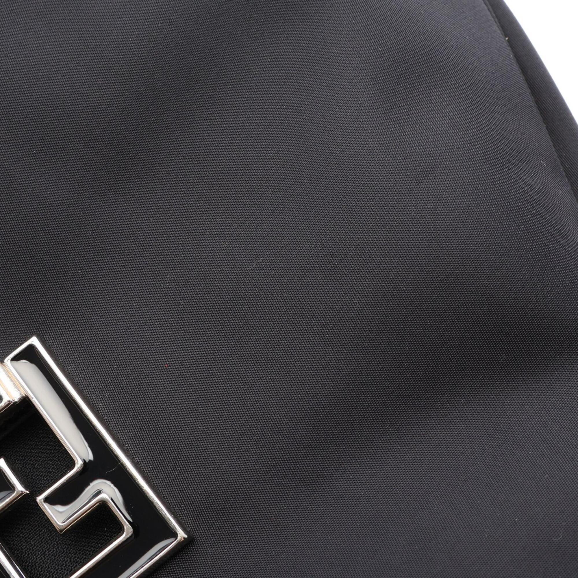 Fendi Black Nylon Leather Handbag Shoulder Bag (Pre-Owned)
