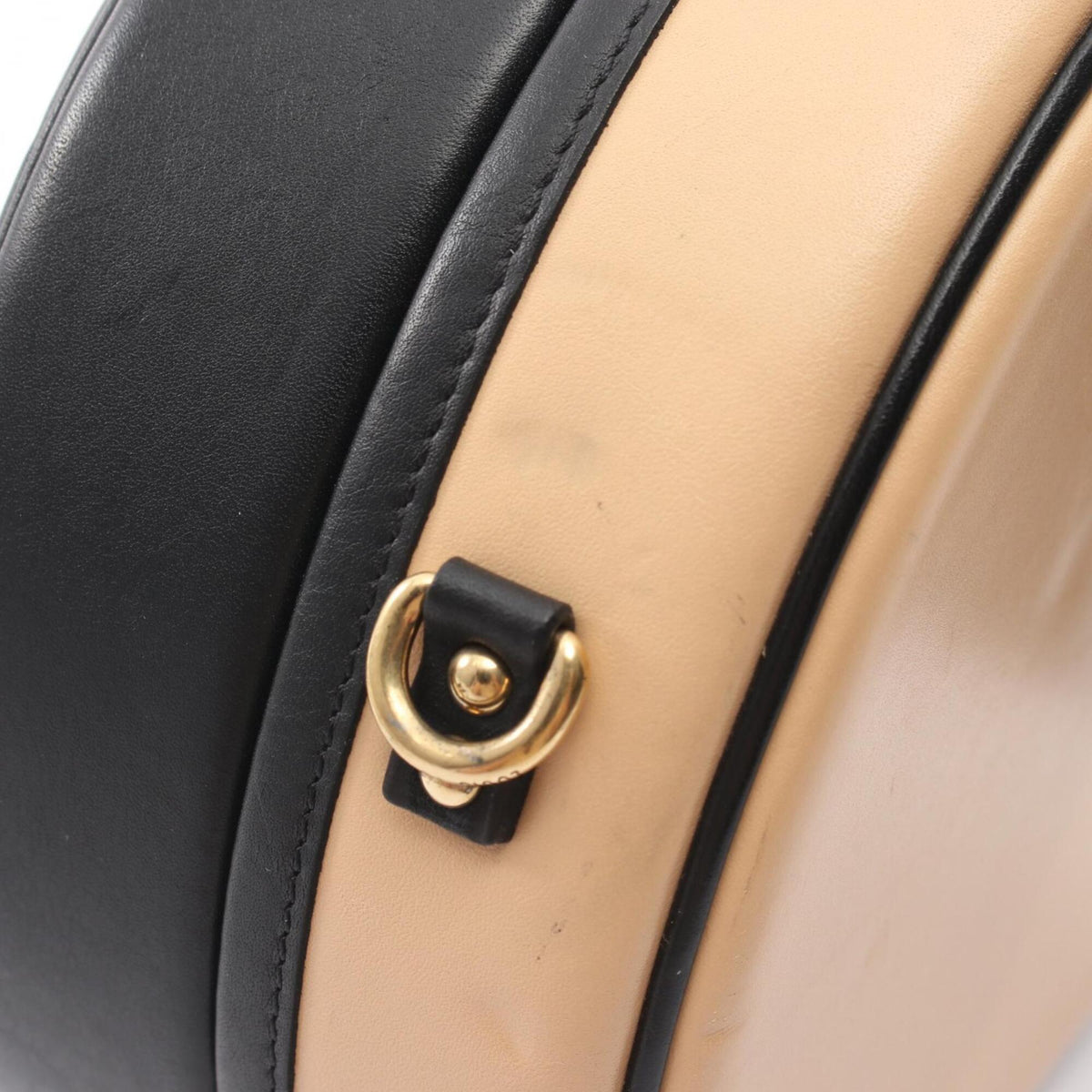 Louis Vuitton Beige Black Leather Handbag (Pre-Owned)