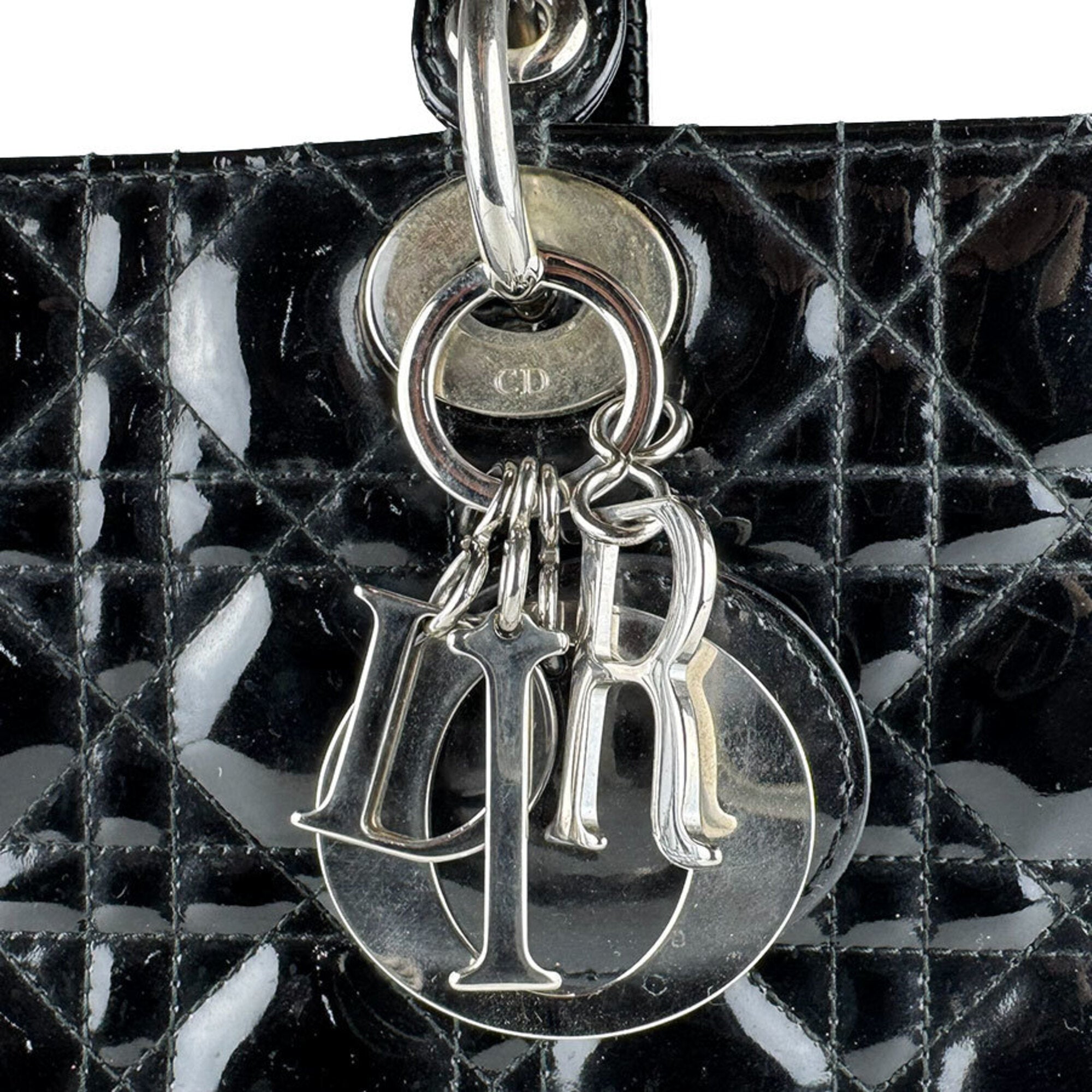 Christian Dior Black Patent Leather Handbag (Pre-Owned)