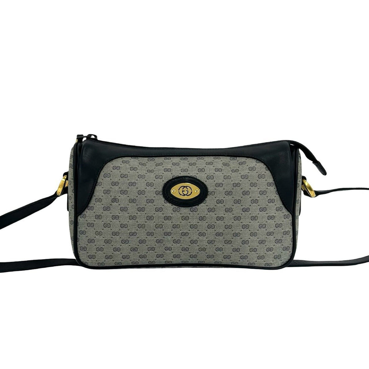Gucci Navy Leather Pvc Pochette Shoulder Bag (Pre-Owned)