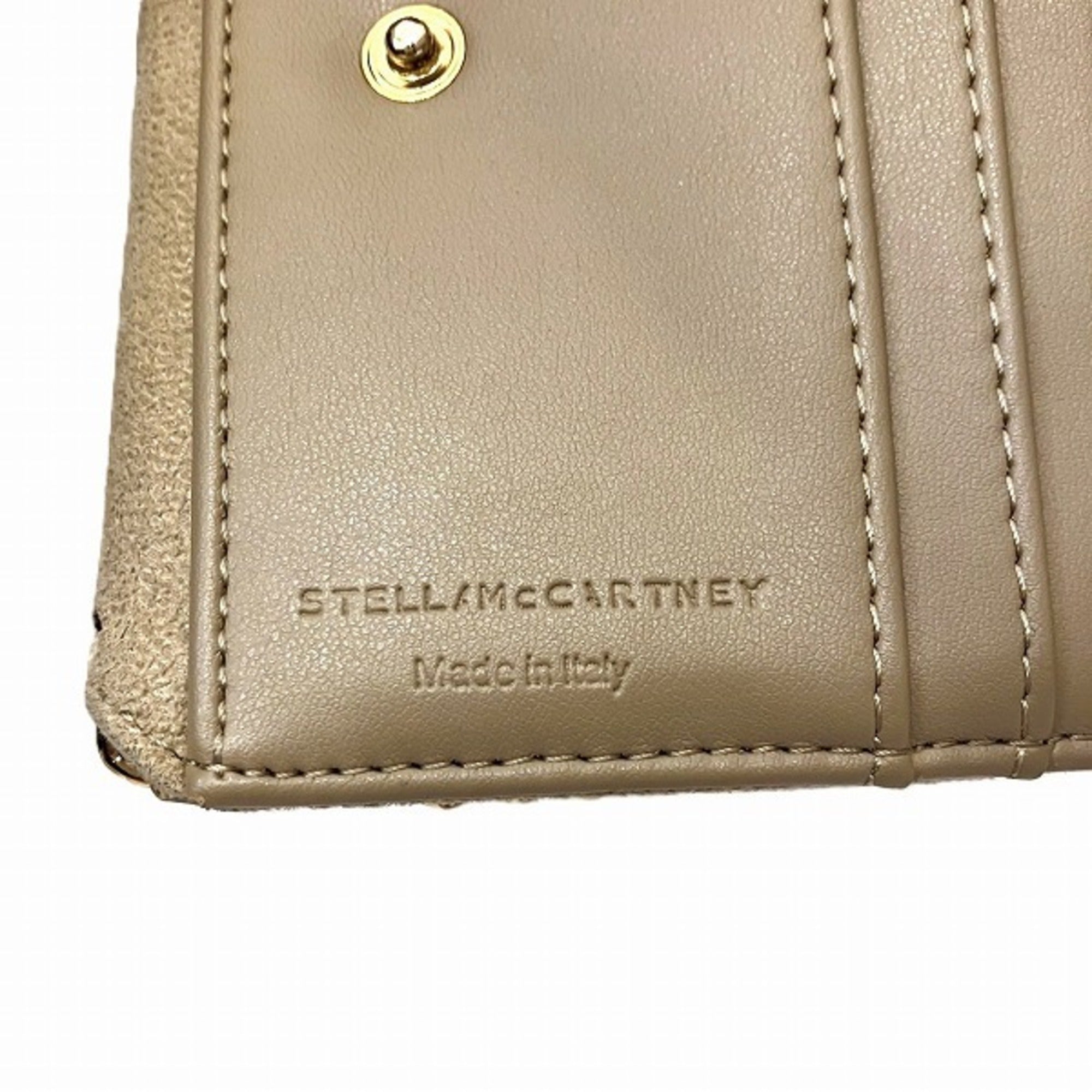 Stella Mccartney Beige Gold Faux Leather Wallet (Bi-Fold) (Pre-Owned)