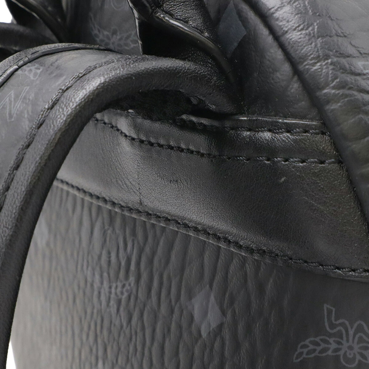 Mcm Visetos Black Coated Canvas Pvc Leather Backpack (Pre-Owned)