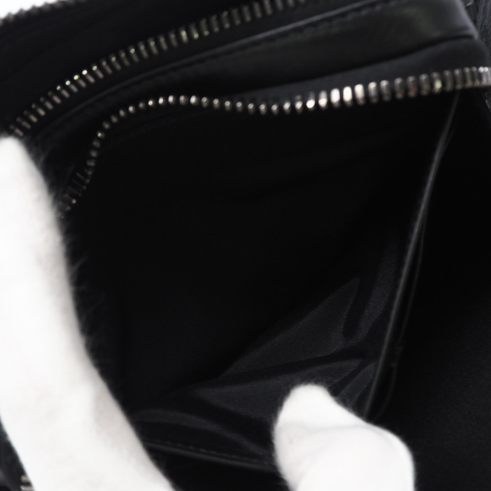 Christian Dior Black Gray Coated Canvas Leather Shoulder Bag (Pre-Owned)