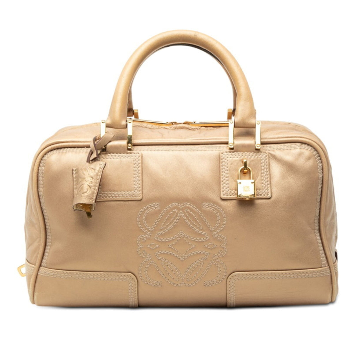 Loewe Amazona Gold Leather Handbag (Pre-Owned)