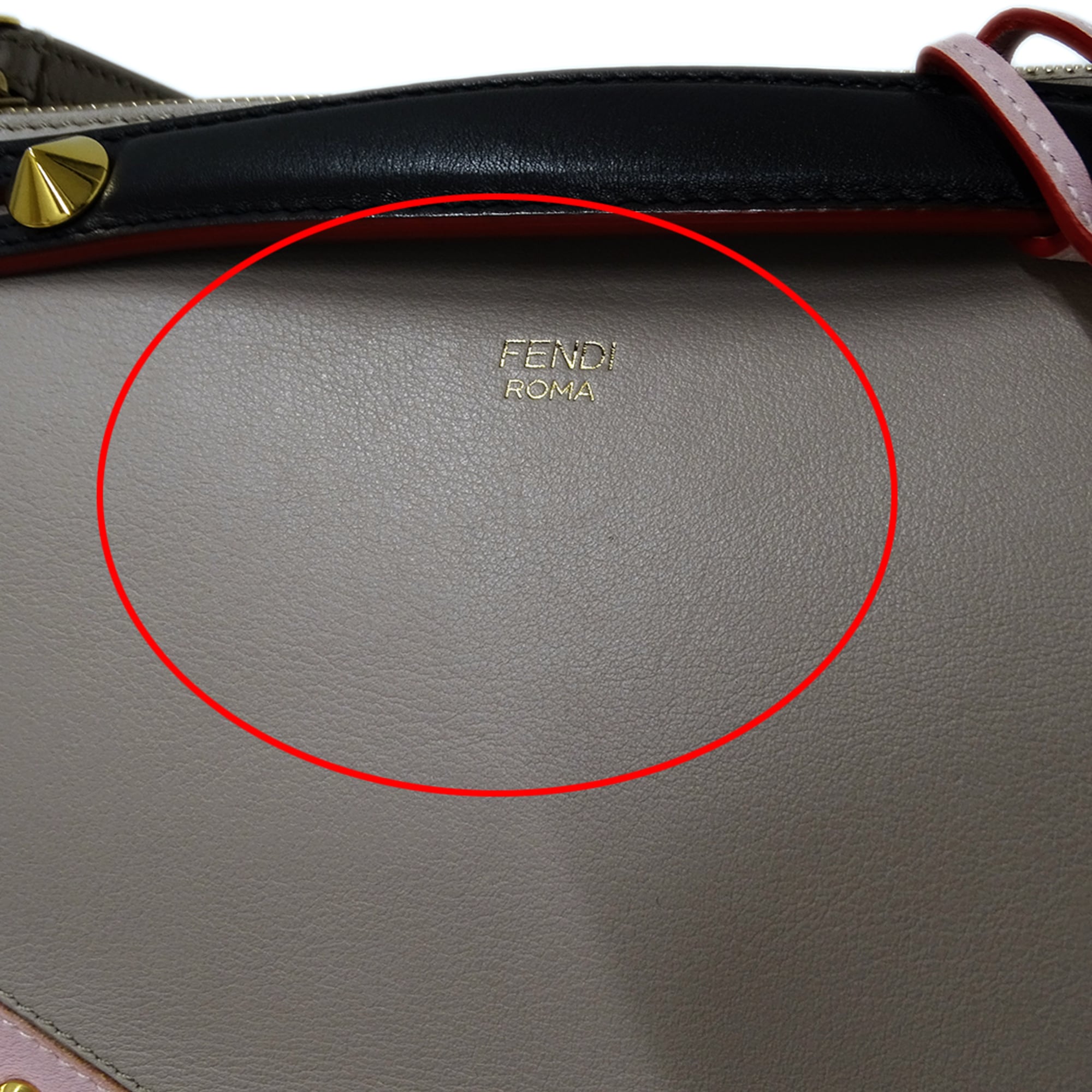 Fendi Beige Grayish Leather Handbag Shoulder Bag (Pre-Owned)